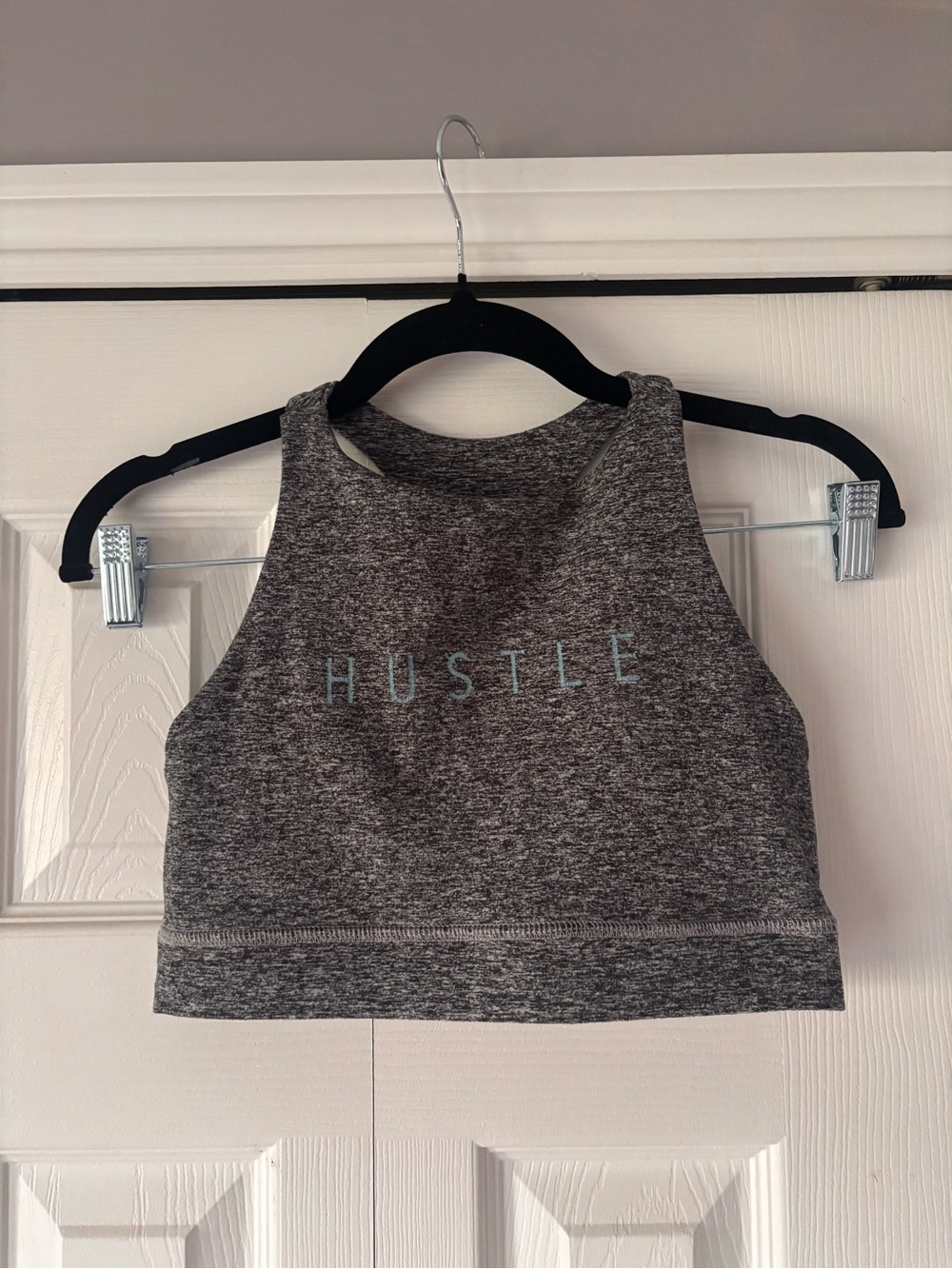 good hYOUman Grey 'HUSTLE' Crop Tank Top